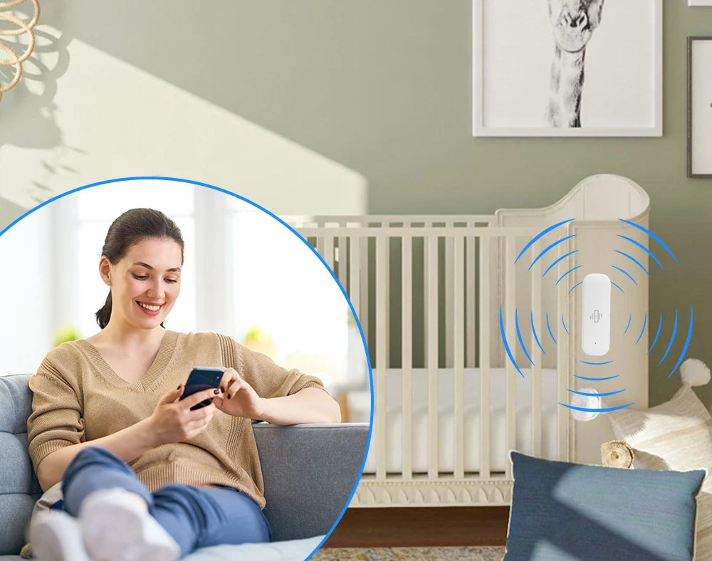 Homiio Smart WiFi Vibration Sensor – Door & Window Security, Real-Time App Alerts Homiio