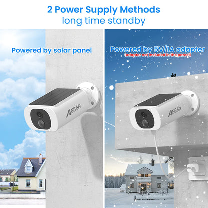 ANRAN 2K Solar Security Camera | Color Night Vision & Two-Way Audio