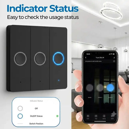 Homiio Smart WiFi Wall Switch – No Neutral Wire, 1-3 Gang, Alexa & Google Home Homiio