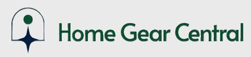 Logo of Home Gear Central with a green and blue design.