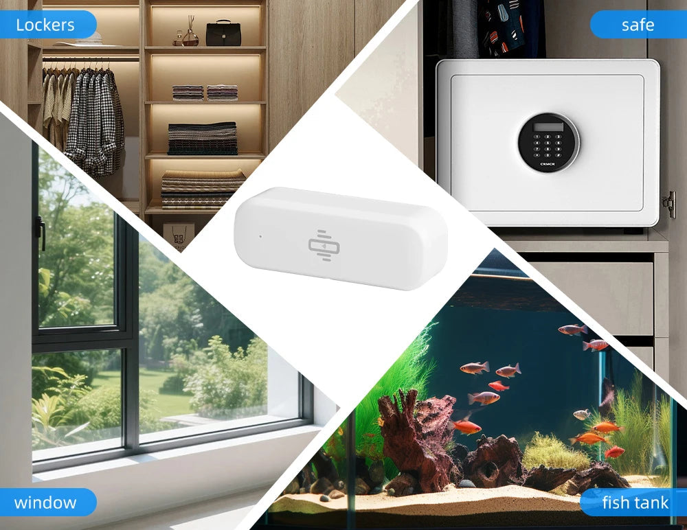 Homiio Smart WiFi Vibration Sensor – Door & Window Security, Real-Time App Alerts Homiio