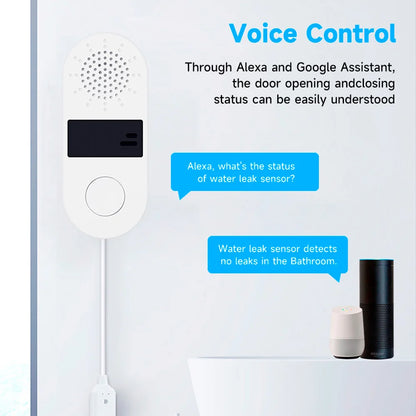 Homiio Smart WiFi Water Leak Detector | Loud Alarm, Instant App Alerts, Alexa & Google Home