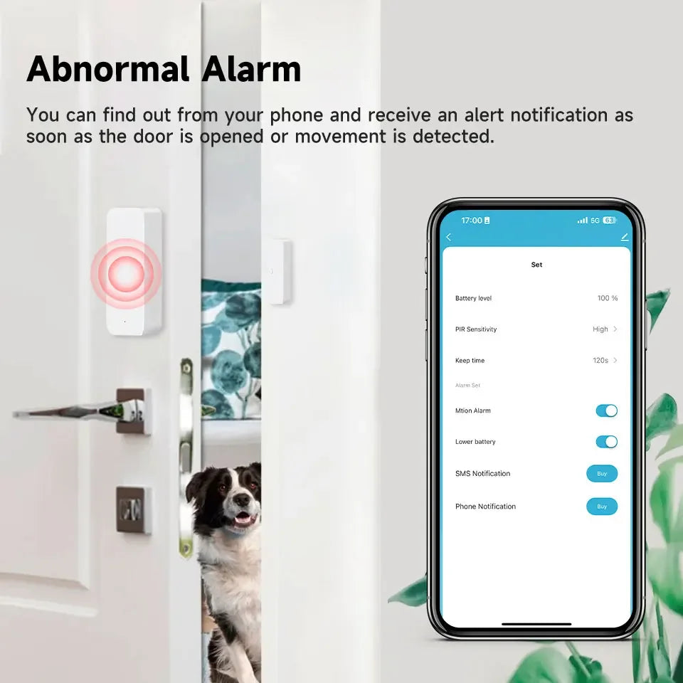 Homiio Smart Door & Window Sensor – Real-Time Alerts, WiFi, Alexa & Google Home Homiio