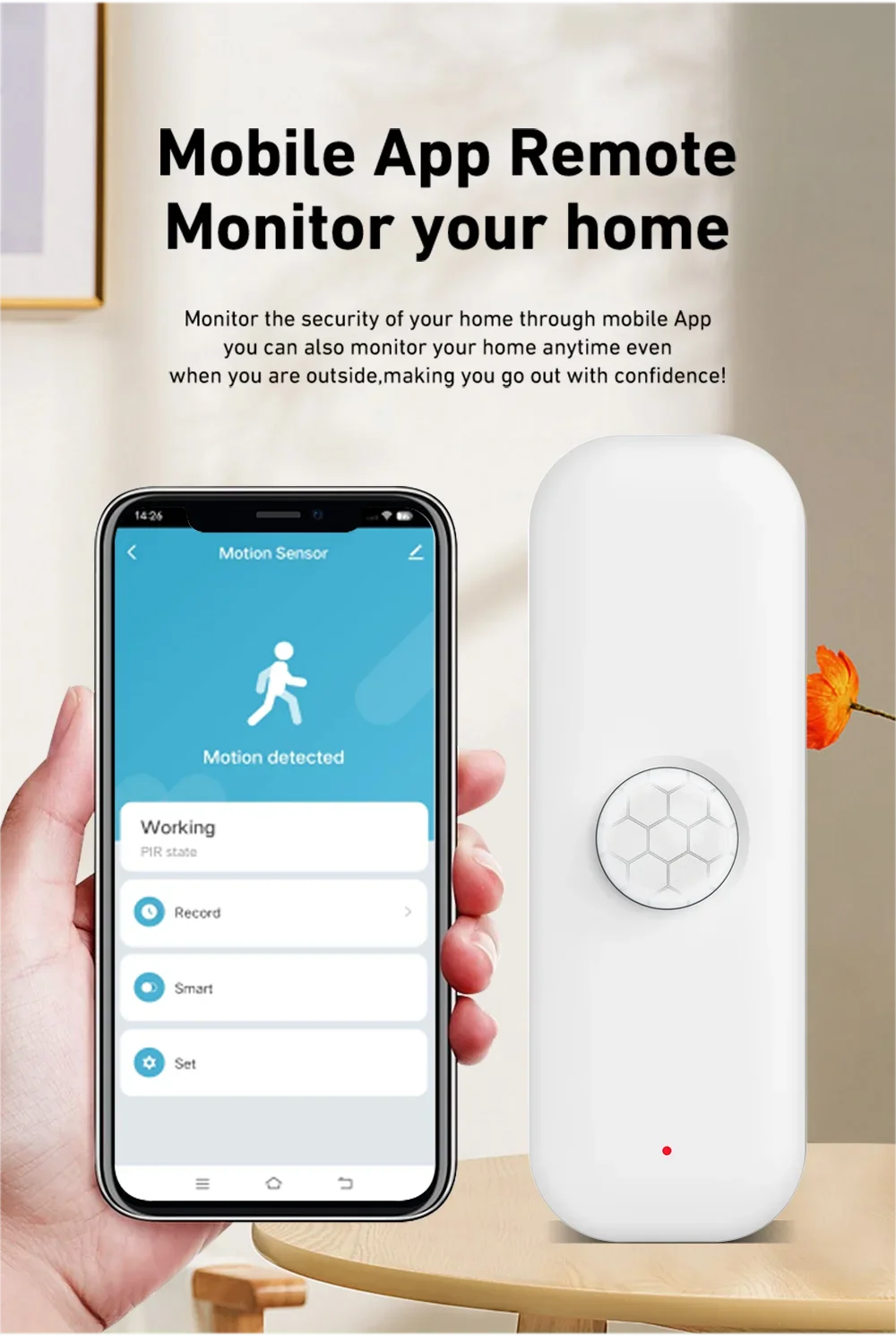 Homiio Smart PIR Motion Sensor – WiFi & Zigbee, Works with Alexa, Tuya & Google Home Homiio