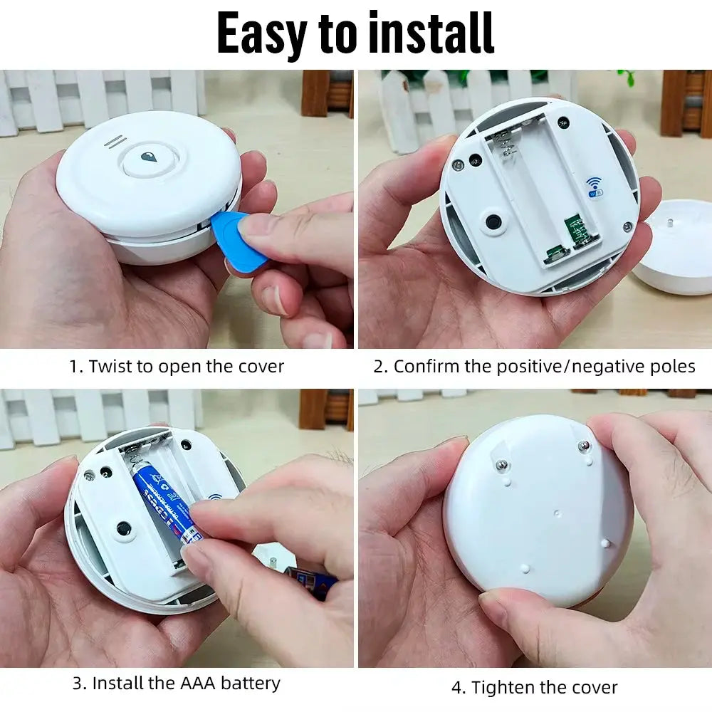 KERUI Smart WiFi Water Leak Detector — 100dB Alarm, Tuya App, Battery Operated KERUI