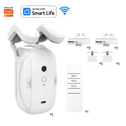 Homiio Smart Curtain Opener | WiFi + BLE, App, Timer, Voice & Light Sensor