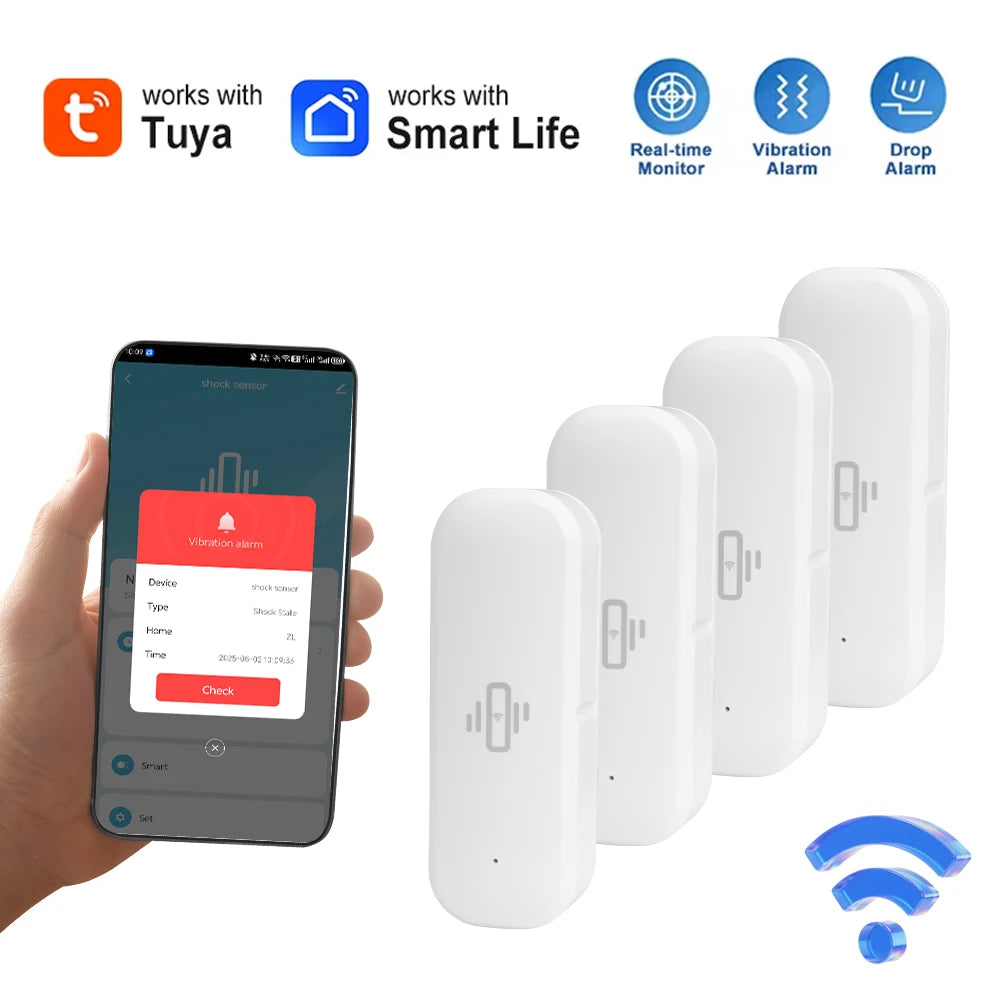 Homiio Smart WiFi Vibration Sensor – Door & Window Security, Real-Time App Alerts Homiio