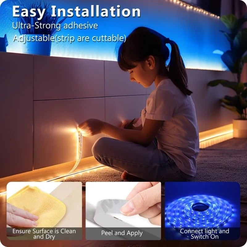 Homiio USB RGB LED Strip Lights | App Control, Color Changing, TV Backlight & Room Decor