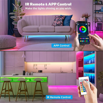 Homiio Smart LED Strip Lights – 100ft RGB, Music Sync, WiFi, Alexa & Google Home