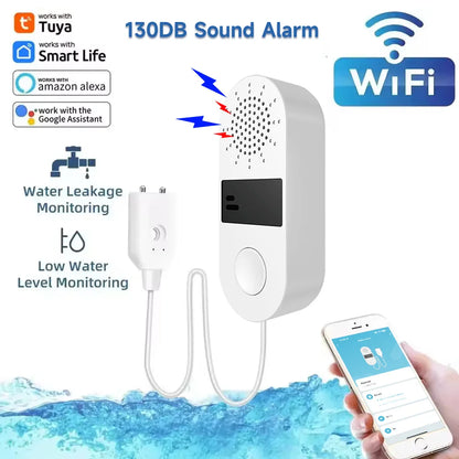 Homiio Smart WiFi Water Leak Detector | Loud Alarm, Instant App Alerts, Alexa & Google Home