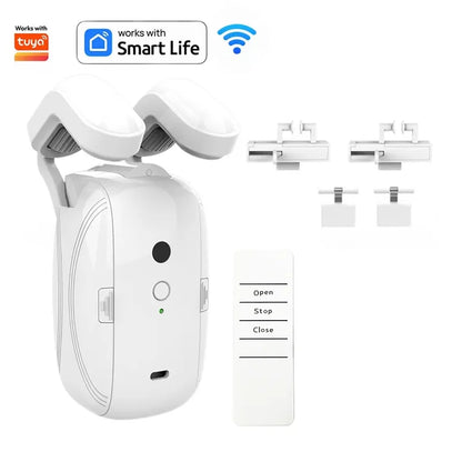 Homiio Smart Curtain Opener | WiFi + BLE, App, Timer, Voice & Light Sensor