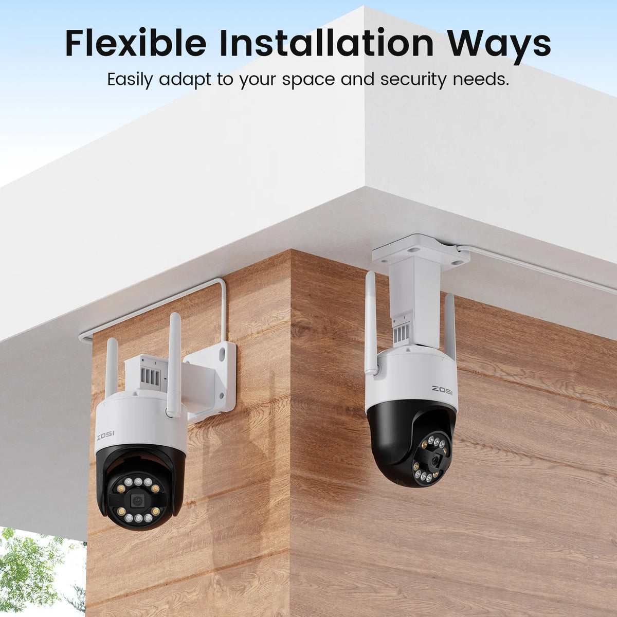 ZOSI Outdoor Security Camera | Pan & Tilt, Auto Tracking