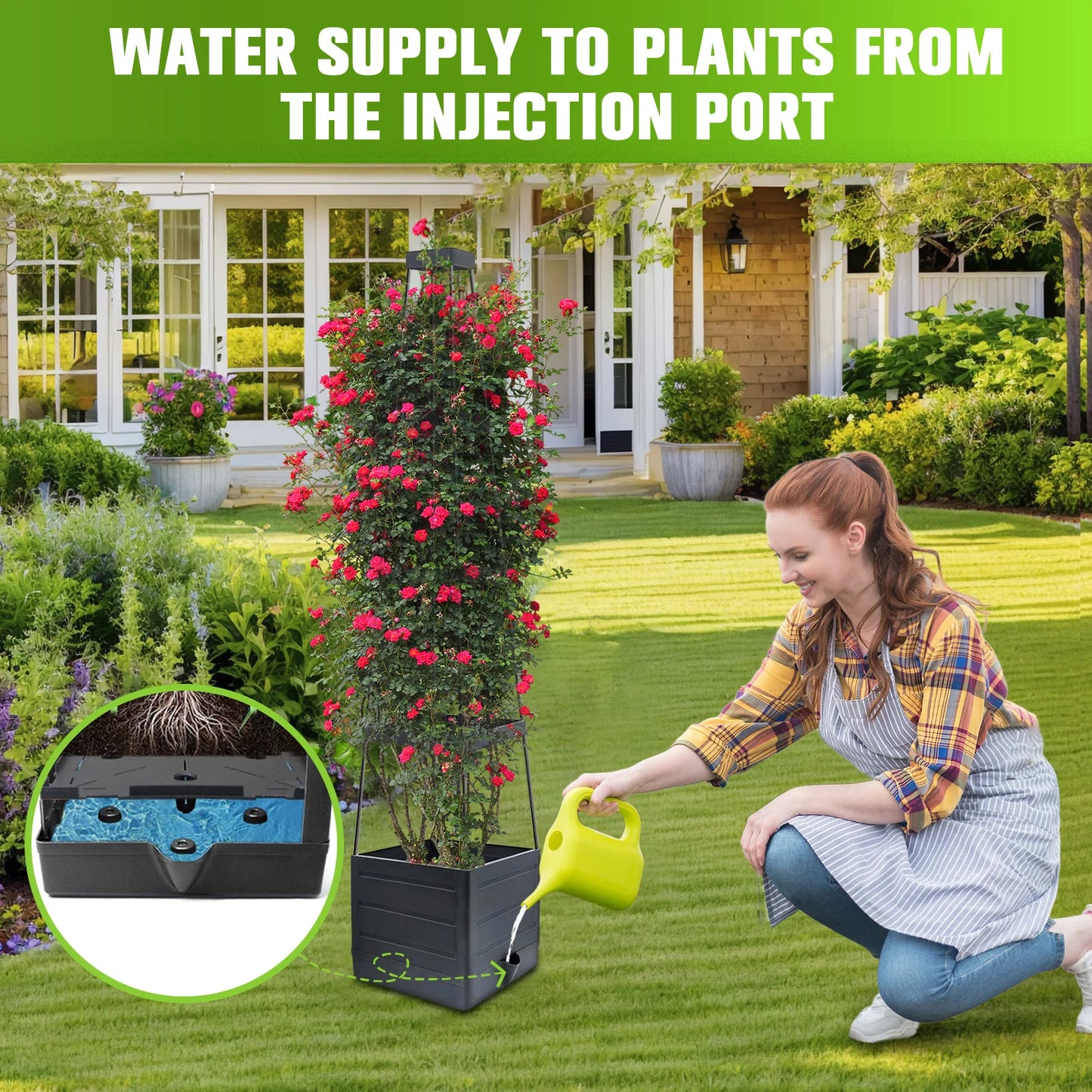 Raised Garden Bed with Trellis