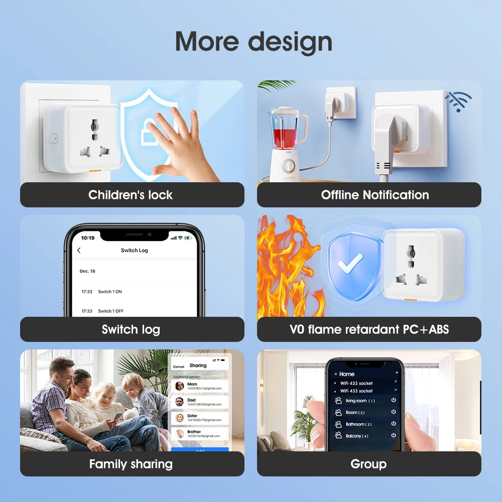Homiio Smart WiFi Plug – Energy Monitor, Voice Control, No Hub, Alexa & Google Home Homiio