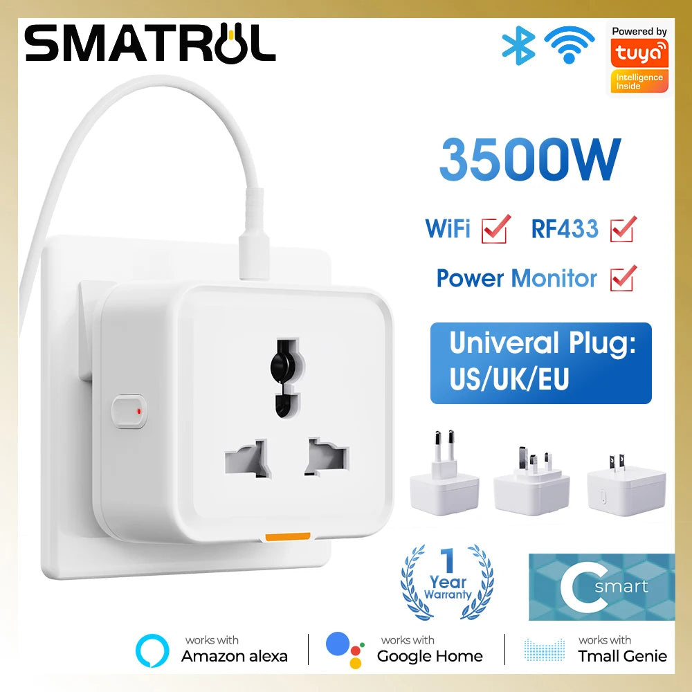 Homiio Smart WiFi Plug – Energy Monitor, Voice Control, No Hub, Alexa & Google Home Homiio