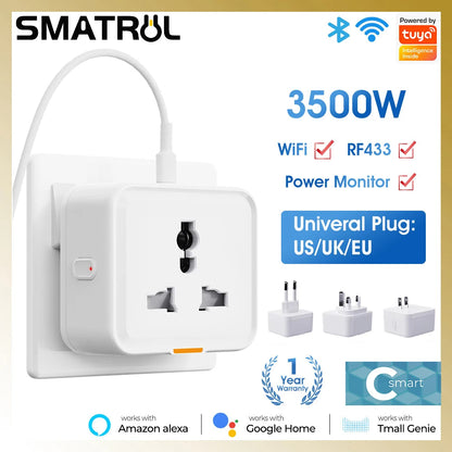 Homiio Smart WiFi Plug – Energy Monitor, Voice Control, No Hub, Alexa & Google Home Homiio