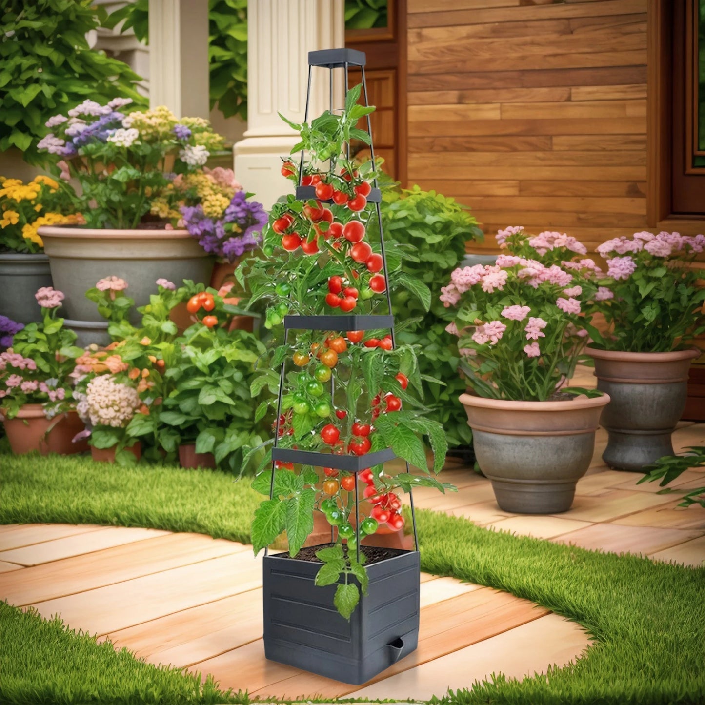 Raised Garden Bed with Trellis