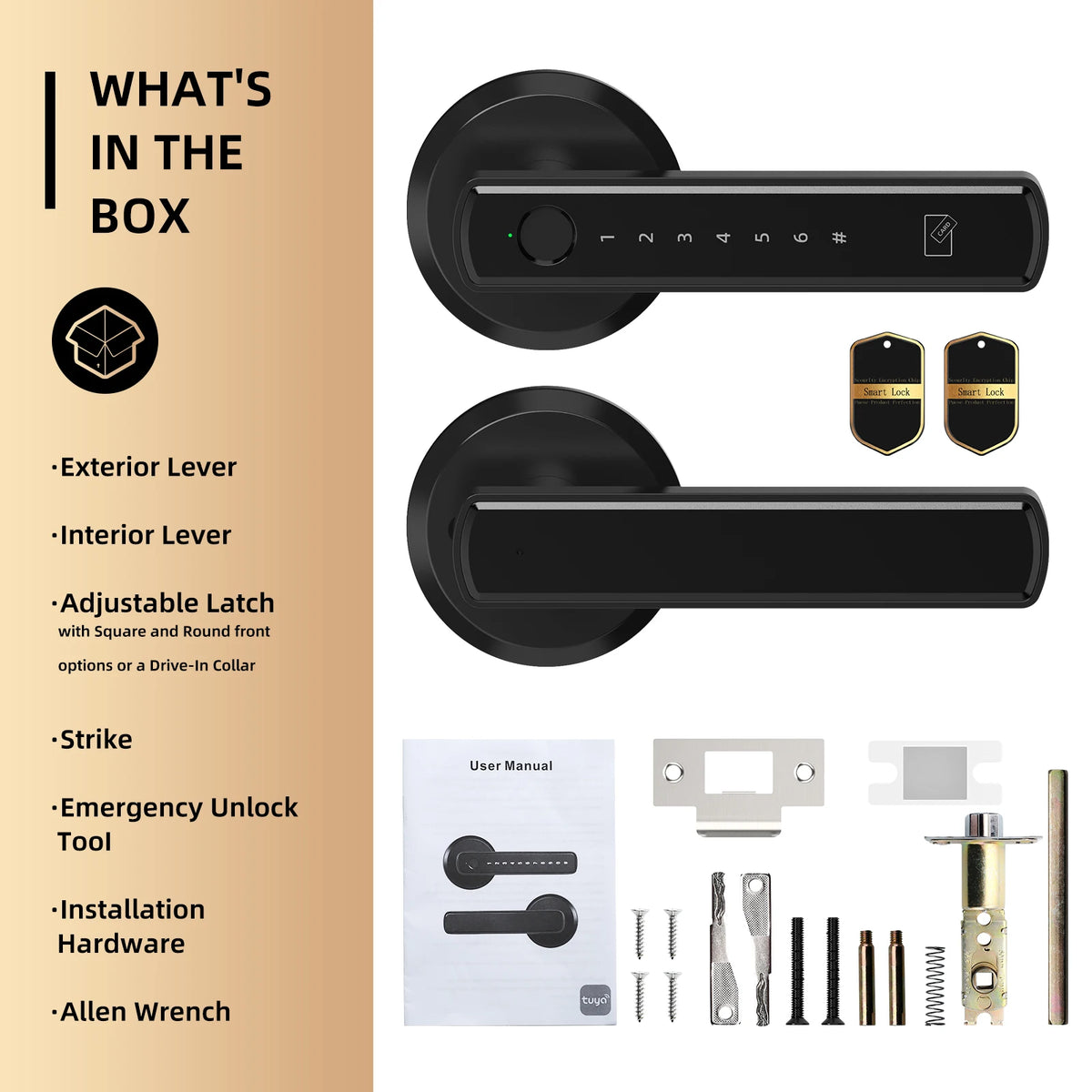 Smart Fingerprint Door Lock | Bluetooth, Keypad & Key Backup