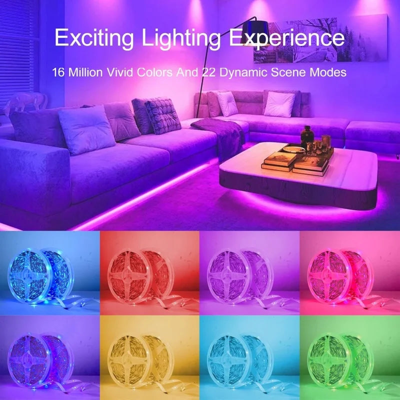 Homiio USB RGB LED Strip Lights | App Control, Color Changing, TV Backlight & Room Decor