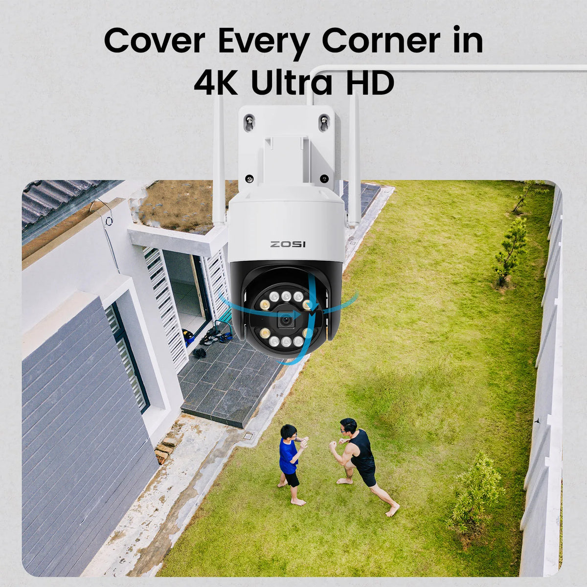 ZOSI Outdoor Security Camera | Pan & Tilt, Auto Tracking