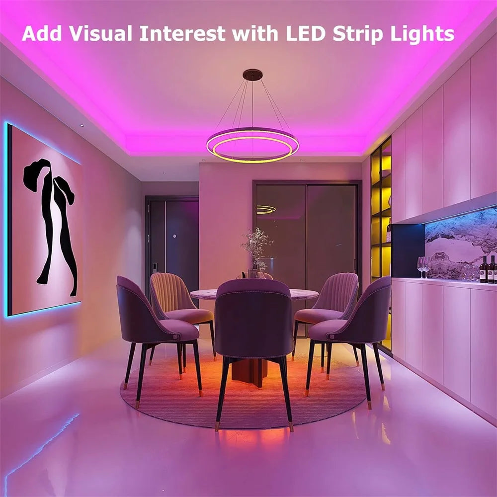 Homiio Smart LED Strip Lights – 100ft RGB, Music Sync, WiFi, Alexa & Google Home