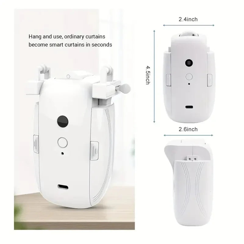 Homiio Smart Curtain Opener | WiFi + BLE, App, Timer, Voice & Light Sensor