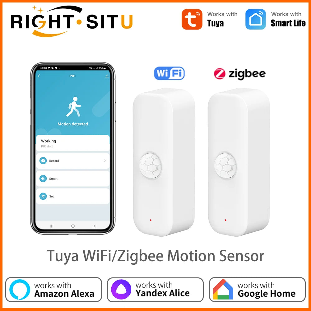 Homiio Smart PIR Motion Sensor – WiFi & Zigbee, Works with Alexa, Tuya & Google Home Homiio