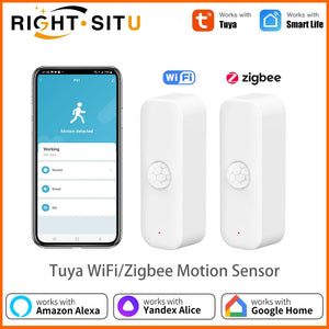 Homiio Smart PIR Motion Sensor – WiFi & Zigbee, Works with Alexa, Tuya & Google Home Homiio