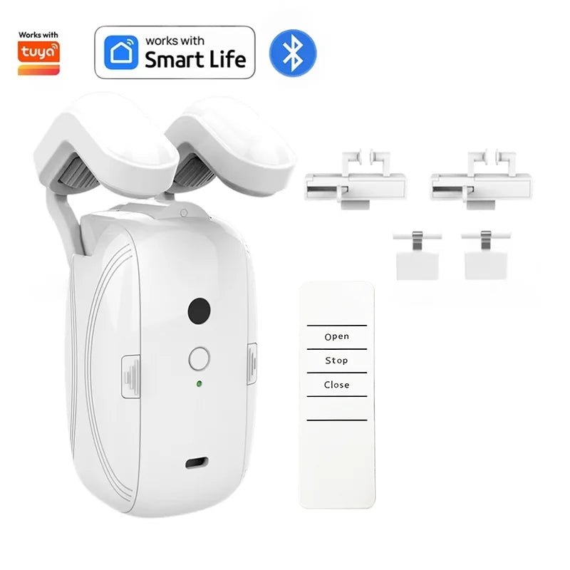 Homiio Smart Curtain Opener | WiFi + BLE, App, Timer, Voice & Light Sensor