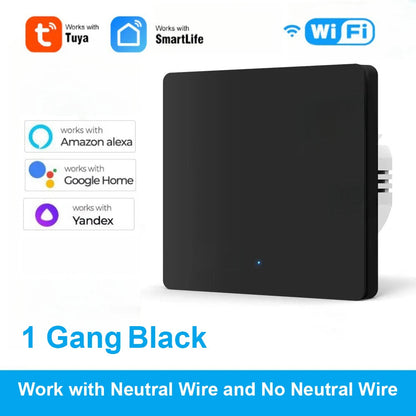 Homiio Smart WiFi Wall Switch – No Neutral Wire, 1-3 Gang, Alexa & Google Home Homiio
