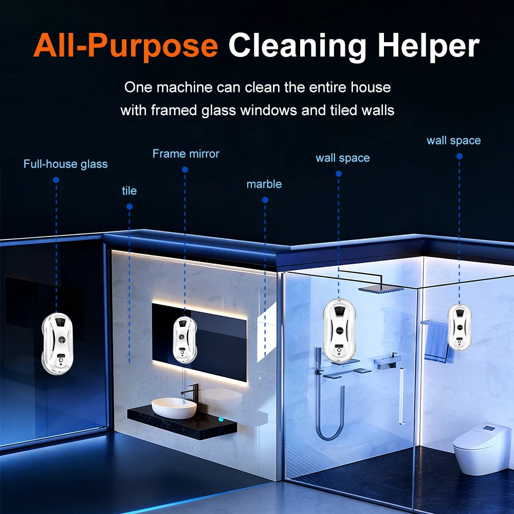 PuRuiKai Window Cleaning Robot | 5600Pa Suction & Remote Control