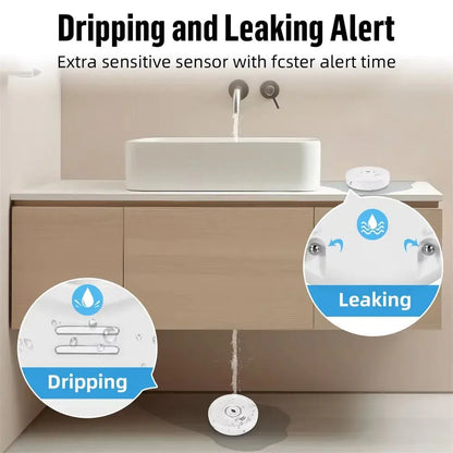 KERUI Smart WiFi Water Leak Detector — 100dB Alarm, Tuya App, Battery Operated KERUI