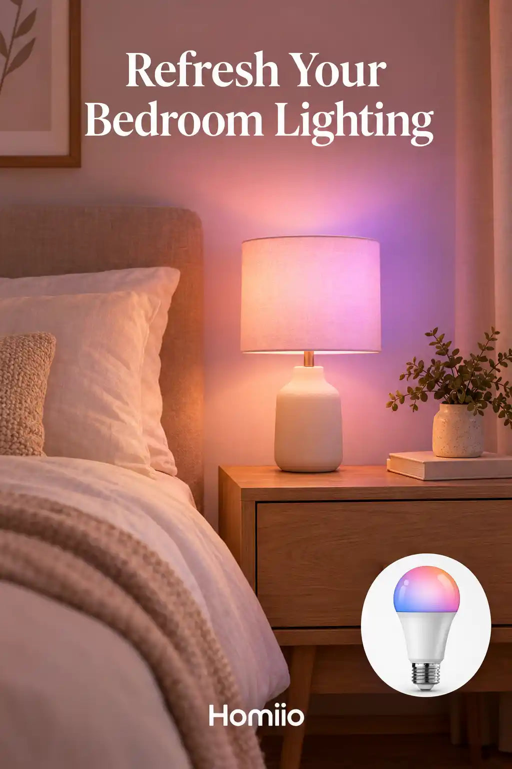 Homiio Smart LED Bulb | Color Changing, Dimmable, Works with Alexa & Google Home
