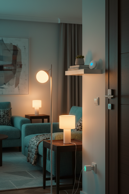 Homiio Smart Home Starter Bundle – lifestyle in modern living room