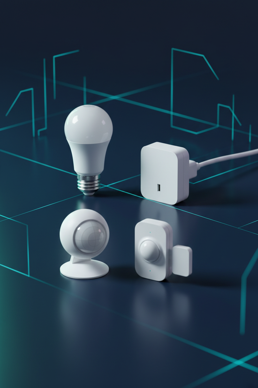 Homiio Smart Home Starter Bundle – 4-Piece Kit hero shot